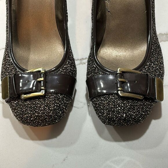 Bandolino | Women’s Brown Houndstooth Buckle Jamel Heels Pumps Size 9.5 - Picture 5 of 13